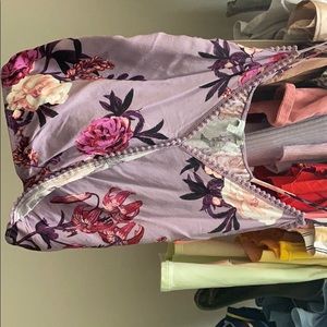 purple floral crop top